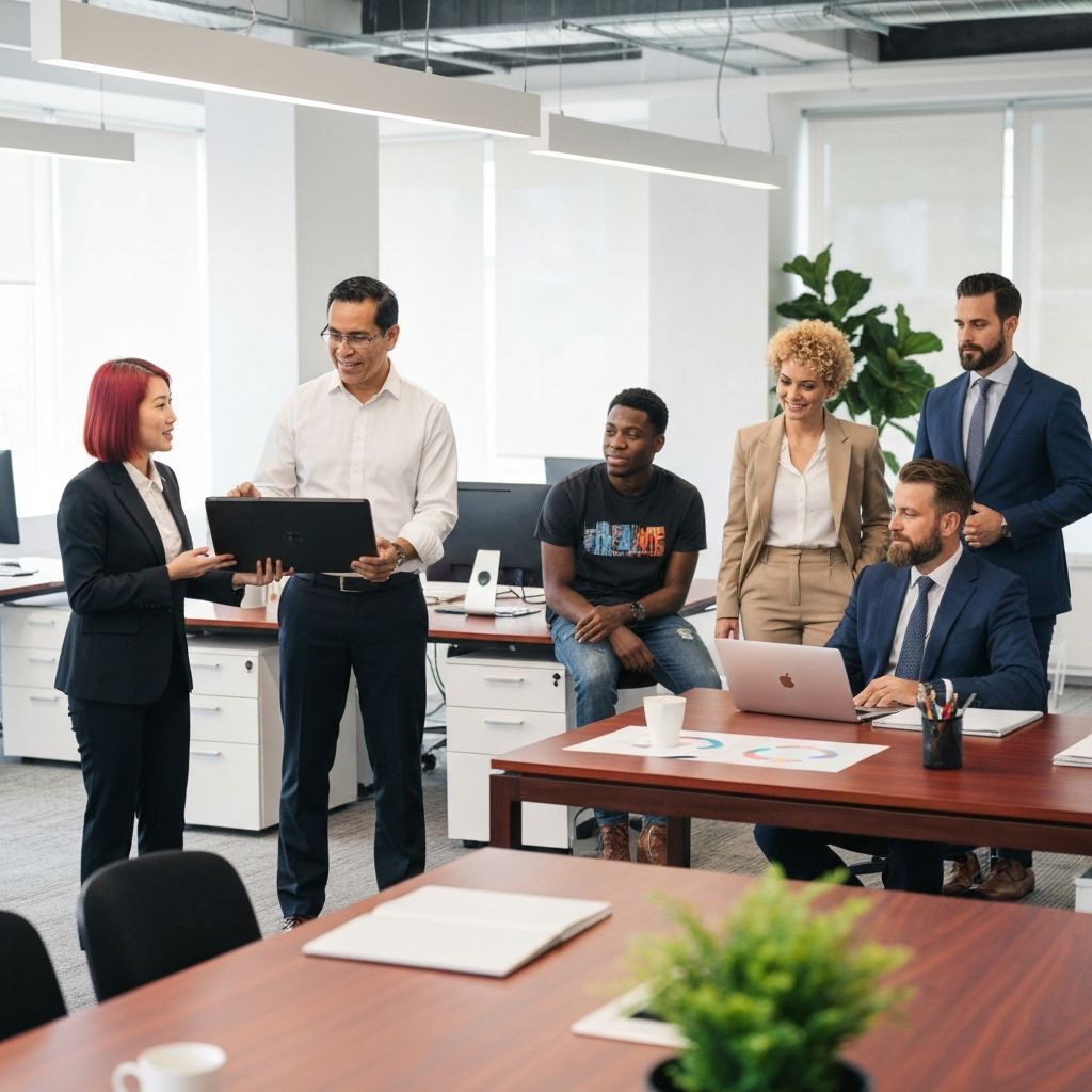 Modern office team collaboration
